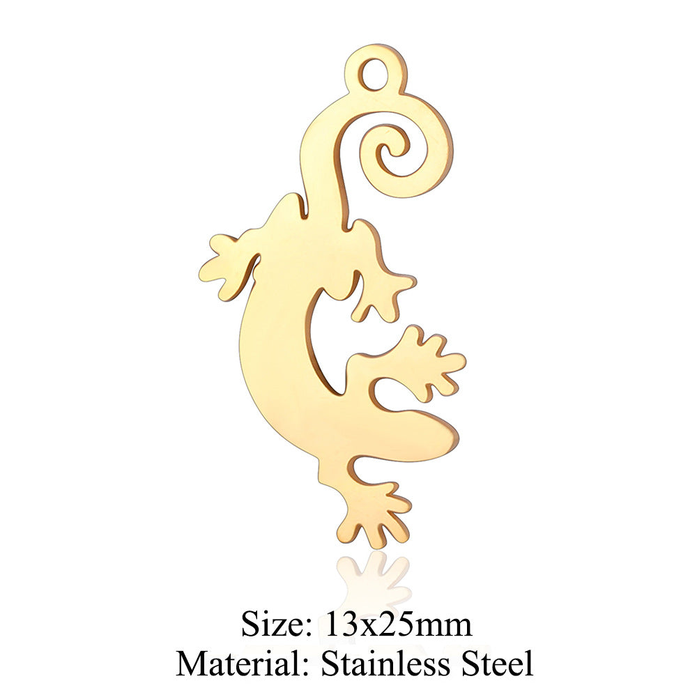 5 pcs/titanium steel pendant swan elephant gecko dolphin