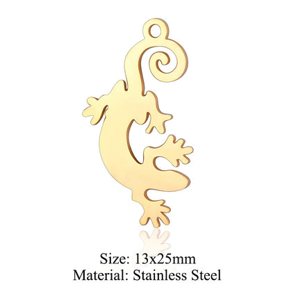 5 pcs/titanium steel pendant swan elephant gecko dolphin
