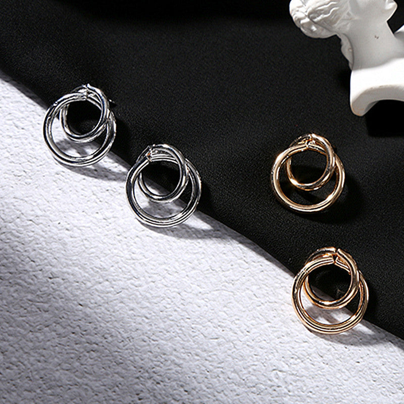 Geometric circle stud earrings chic simplicity