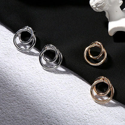 Geometric circle stud earrings chic simplicity
