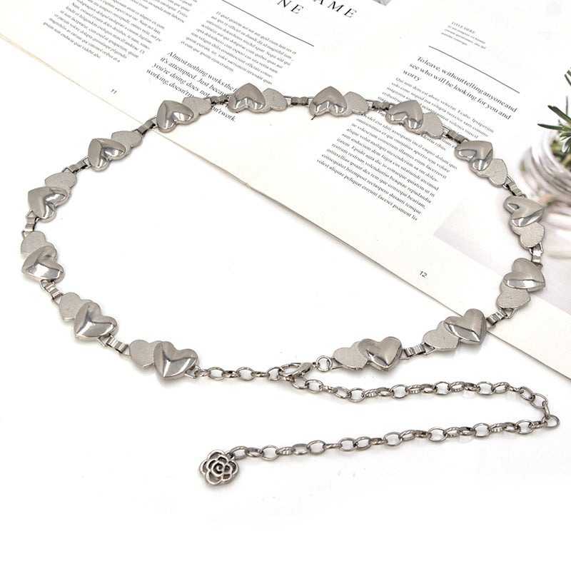 Peach heart waist chain women's fashion