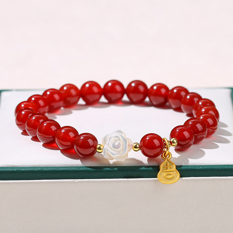 Pulsera de flor de concha de ágata 7A 
