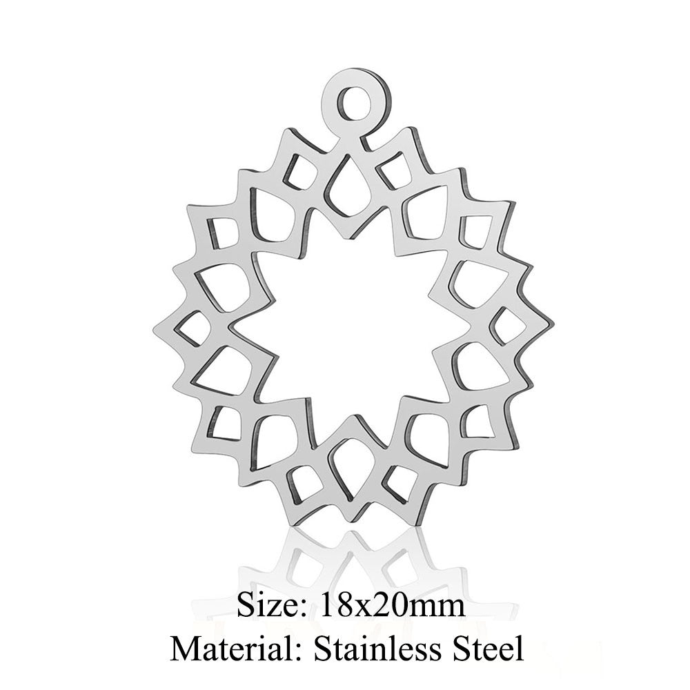 5 pcs/bag leaf flower titanium steel pendant four-leaf clover