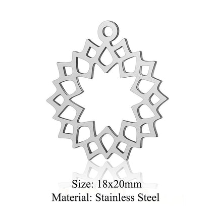 5 pcs/bag leaf flower titanium steel pendant four-leaf clover