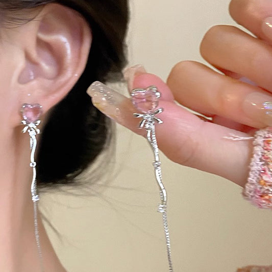 Bow Love Fringe Earrings