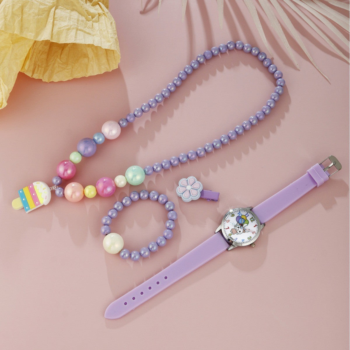 Children's Silicone Watch Hairpin Bracelet Set