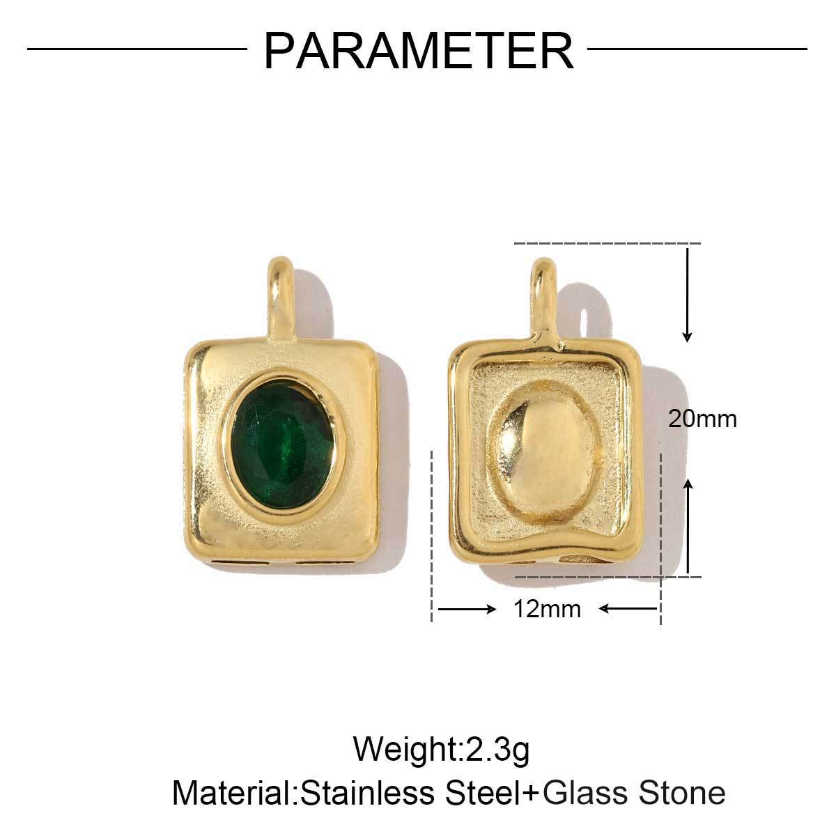 French bow oval zircon titanium steel pendant