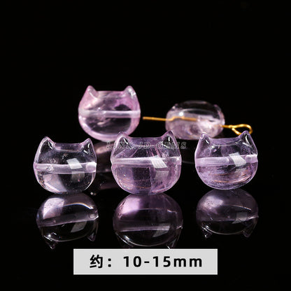 Amethyst engraving Pixiu nine-tailed fox single loose bead