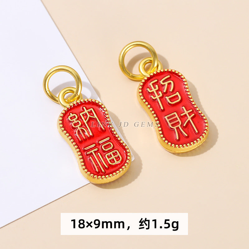 Ancient gold bell lotus abacus pendant