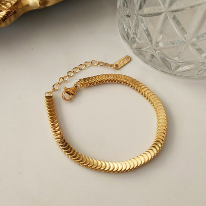 Golden fish scale bracelet