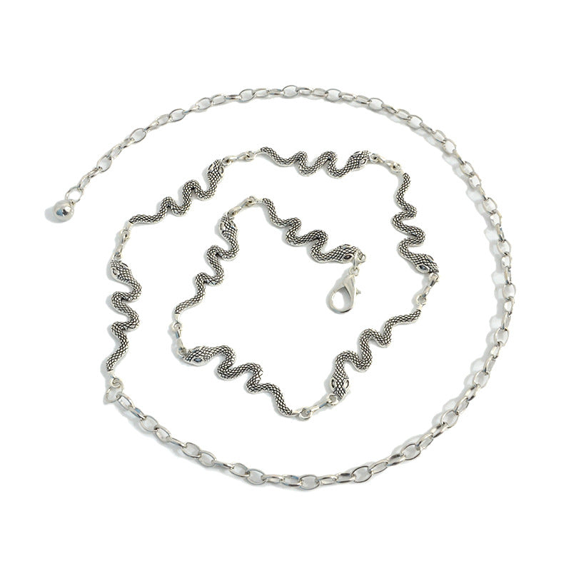 Snake buckle pattern metal chain waist chain