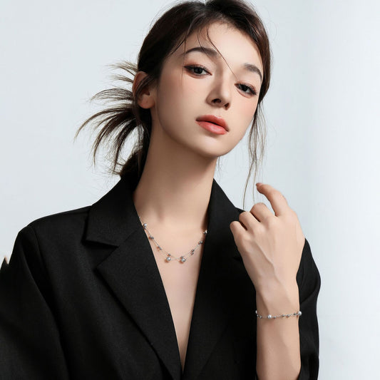 Hemp Gray Y-Shaped Gypsy Collarbone Necklace (Light-Luxury)