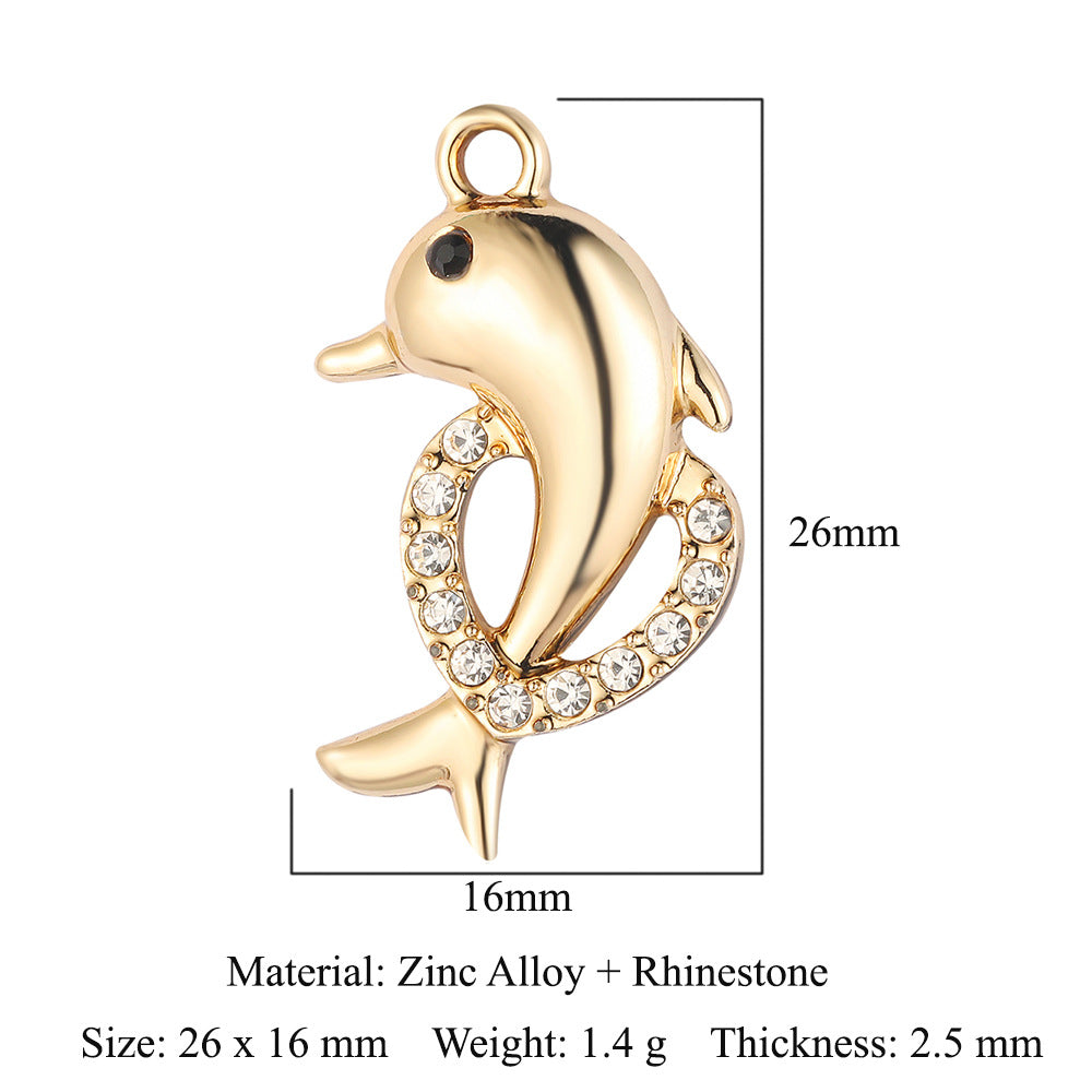 Alloy pendant dolphin snake cross