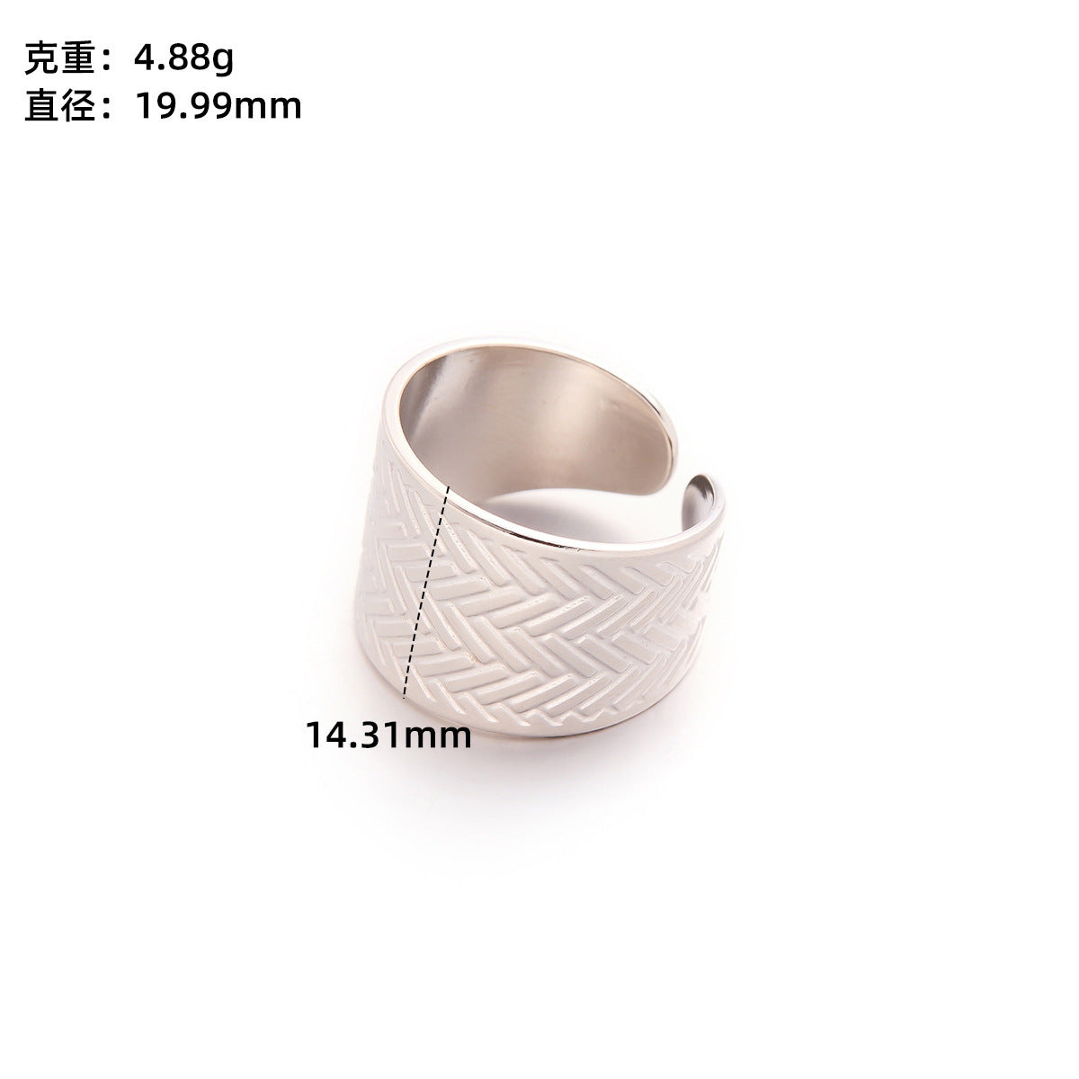 Retro Wide-Pleated Heart Titanium Steel Ring — 18K Gold Plated