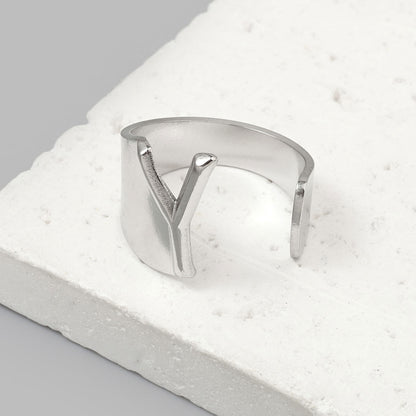 Titanium steel 26 English letter ring