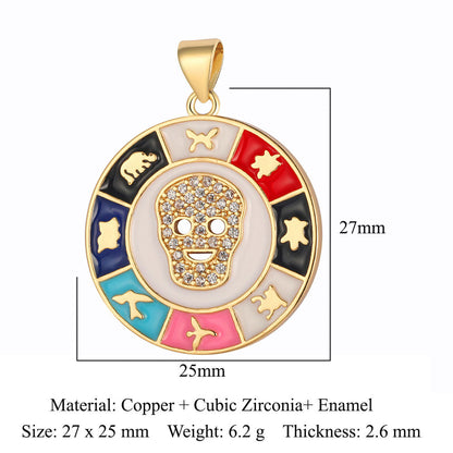 Flower Virgin Star Eye Copper Zircon Pendant