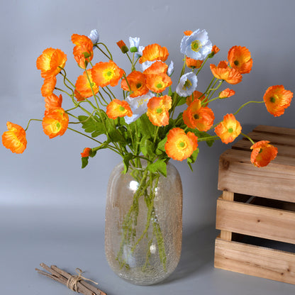 4 artificial poppy flowers