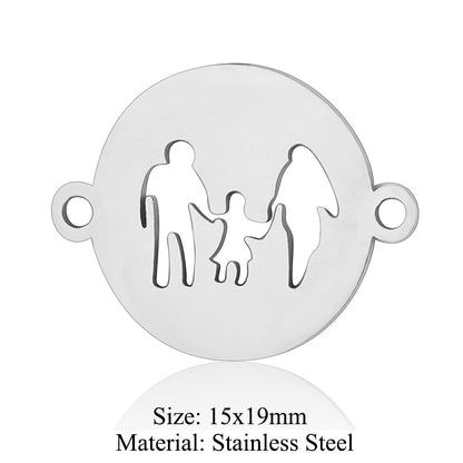 5 pcs/titanium steel jewelry pendant family baby feet