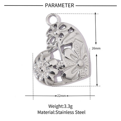 Square oil drop flower titanium steel necklace pendant