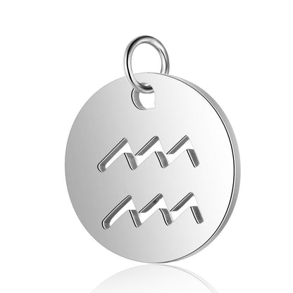 5 pcs/titanium steel twelve constellation jewelry pendant.