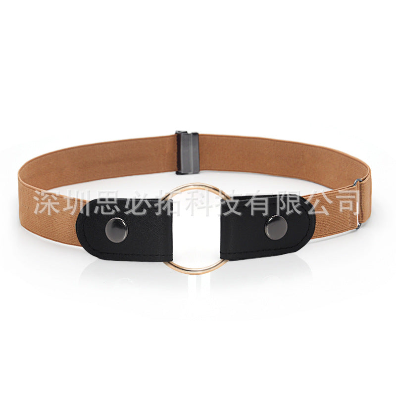 Braided leather button belt