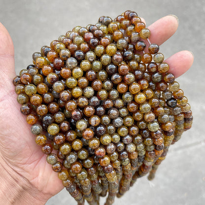 Brown dragon pattern agate loose beads