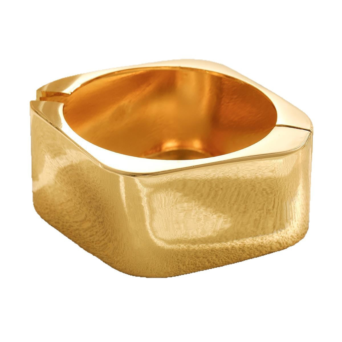 Geometric Rhombus Wave Open Bracelet