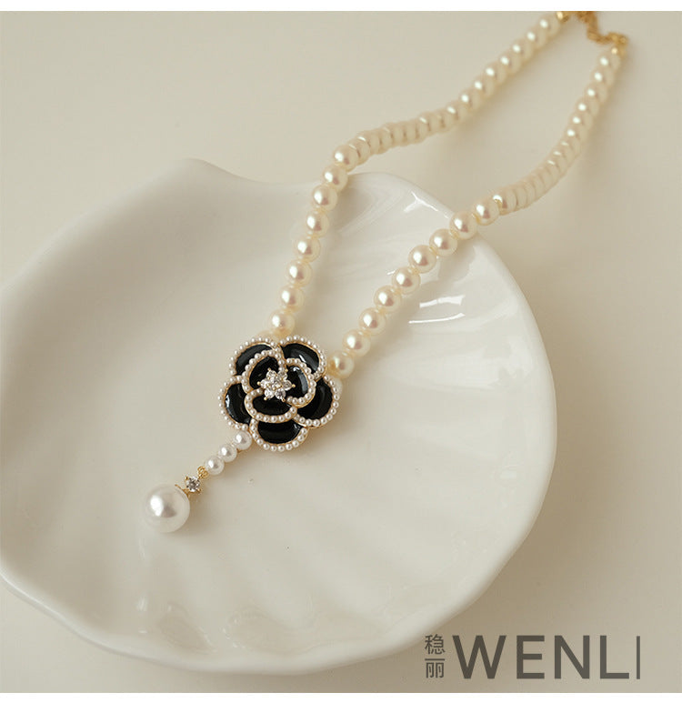 Camellia Pearl Necklace Female