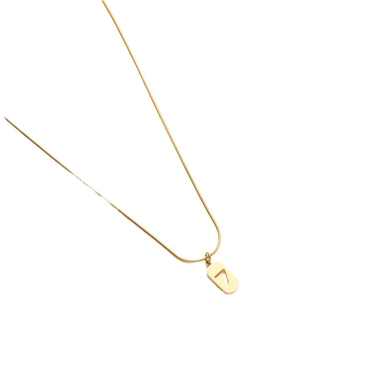 Digital 77 18K-Plated Titanium Steel Women's Clavicle Necklace