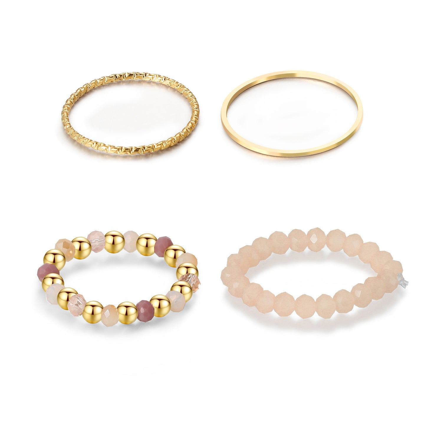 Stackable Four-Piece Ring Set