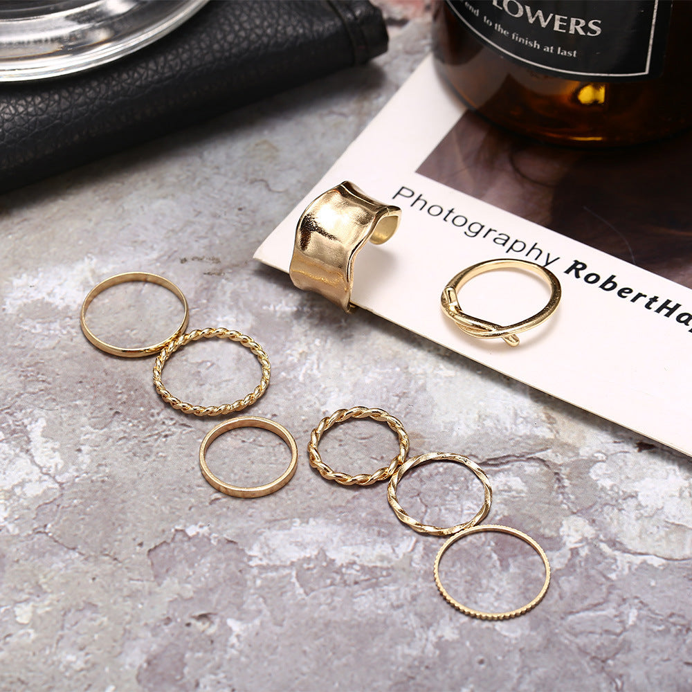 8-Piece Alloy Ring Set