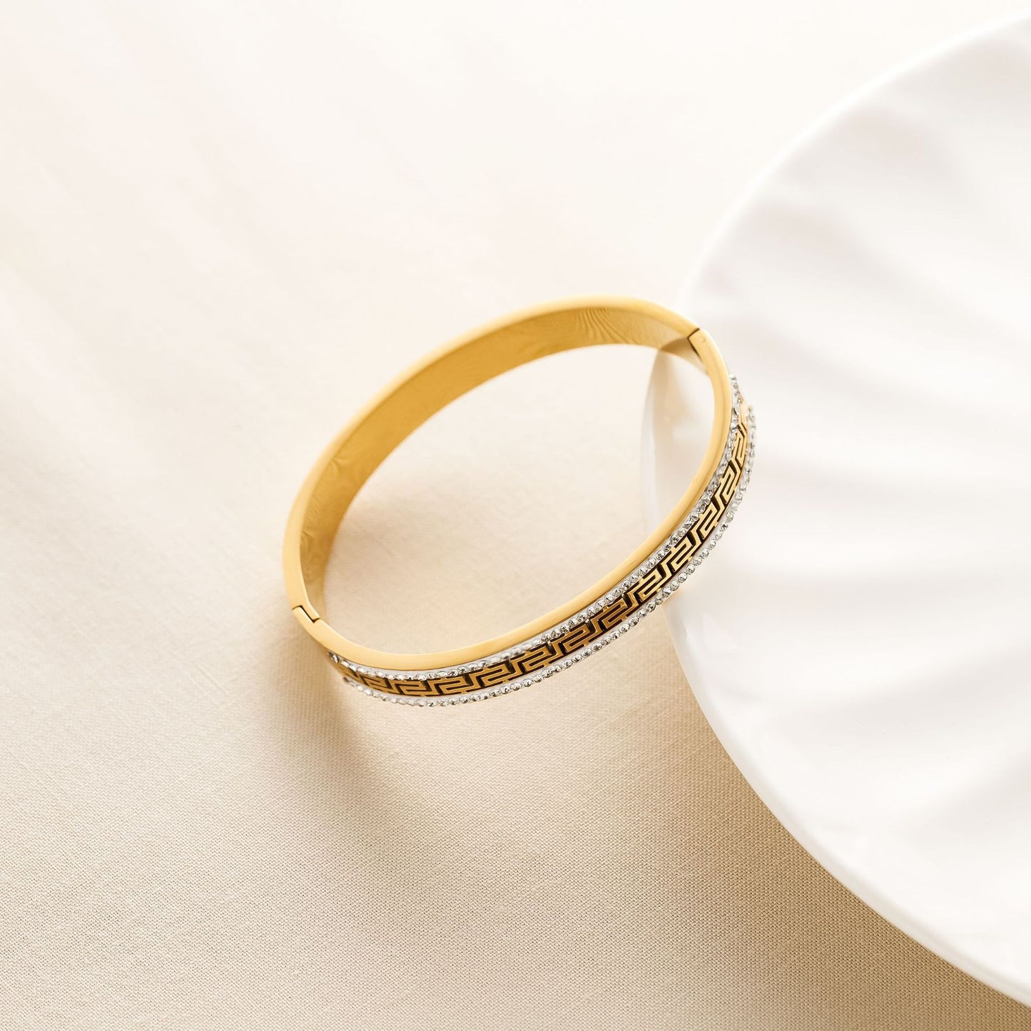 18K Gold Great Wall Pattern Bracelet