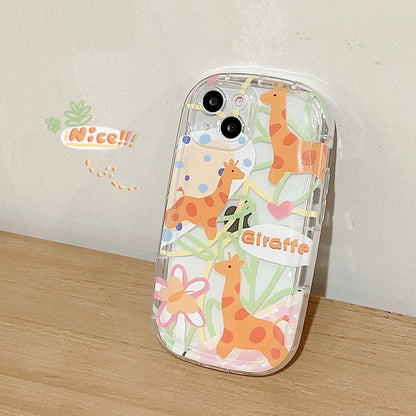 Soap Case iPhone15 Pro 13 Giraffe Purple Yellow Flower TPU Cover