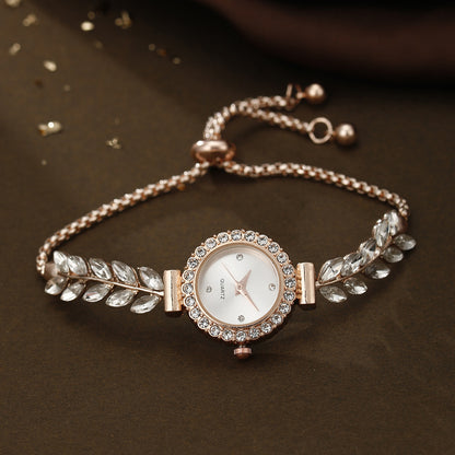 Quartz bracelet watch jewelry set
