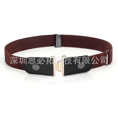 Braided leather button belt