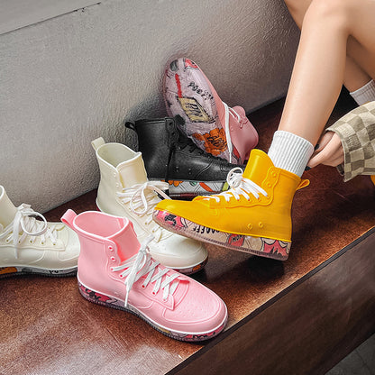Rain boots couple versatile waterproof glue shoes
