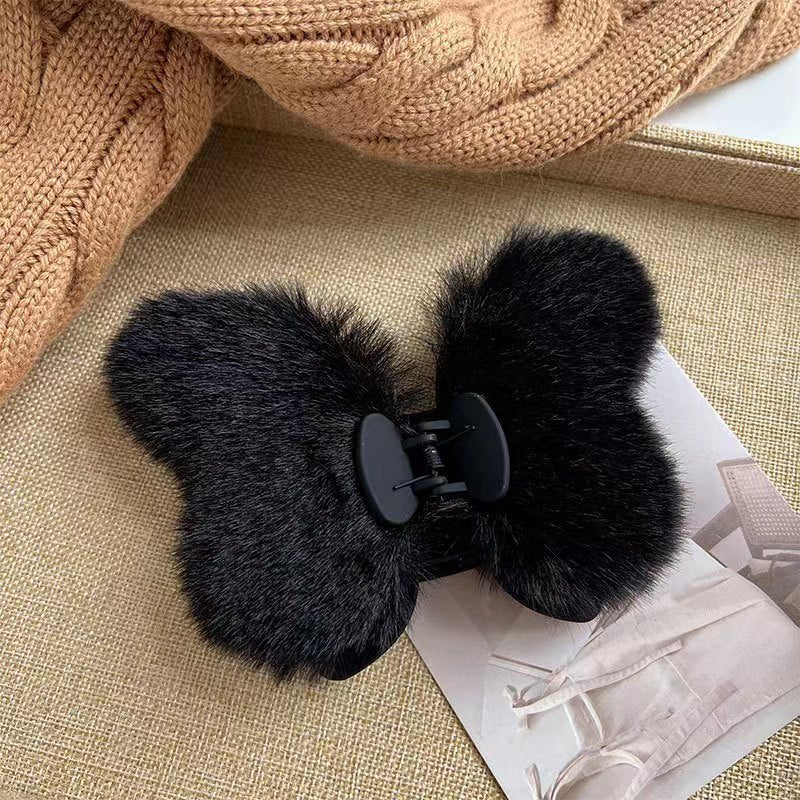 Autumn/Winter Plush Butterfly Clip