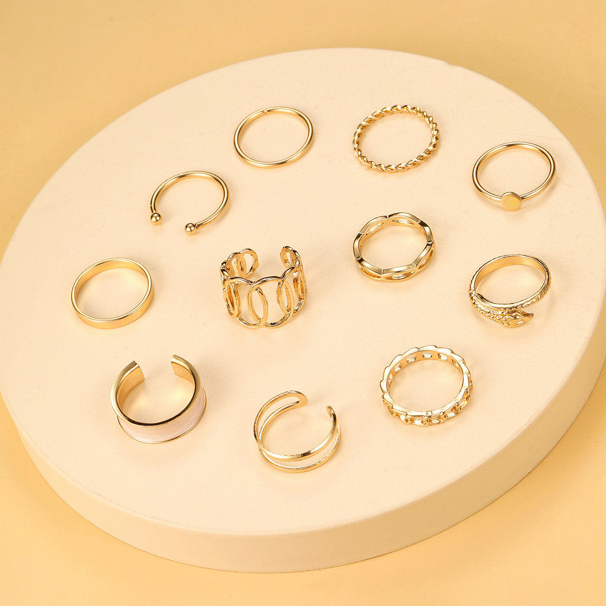 Snake & Geometric Ring Set (11 pcs)