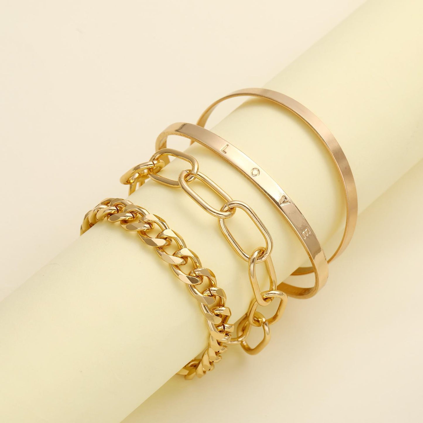 Bohemian Geometric Chain Bracelet Set