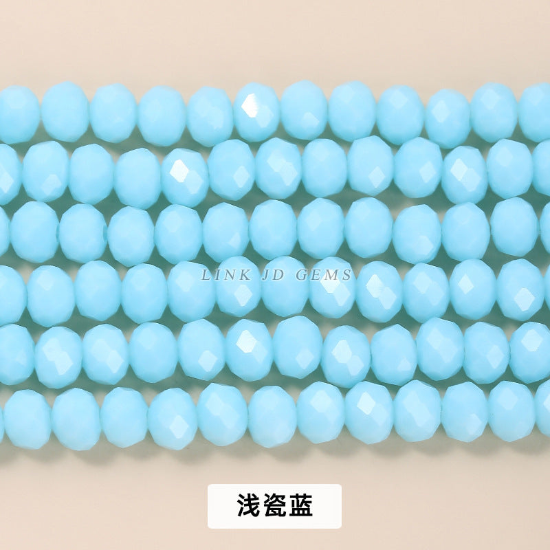 Colored crystal glass flat beads loose beads