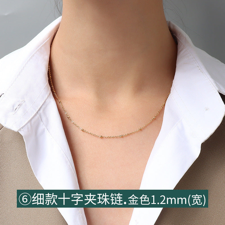 18K Gold Plated Titanium Steel Chain Necklace