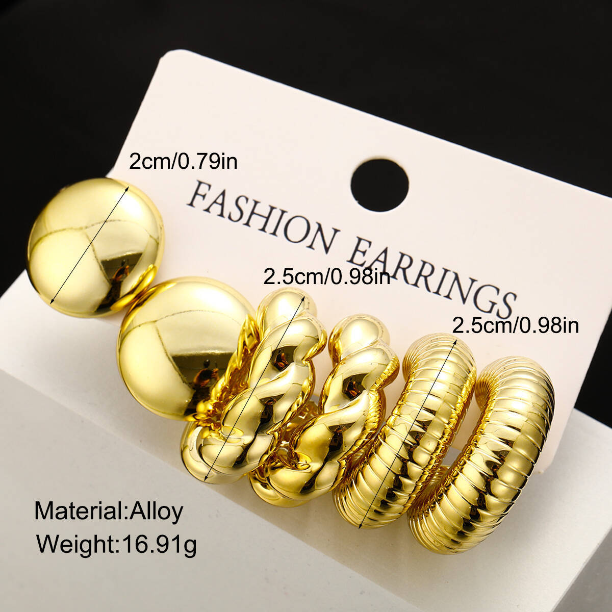 Twist Hoop Earring 3-Piece Set