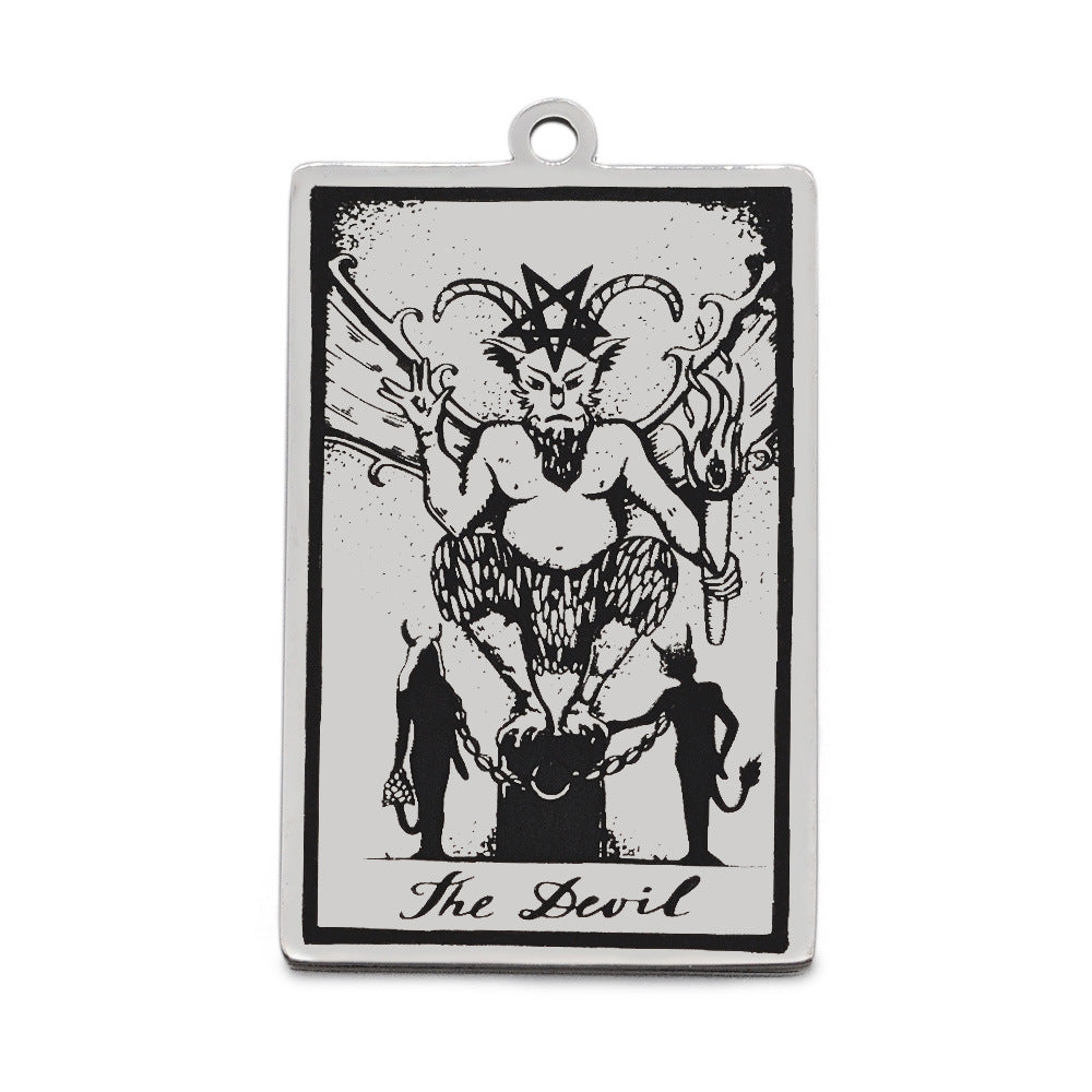 5 pcs/bag Tarot titanium steel pendant retro