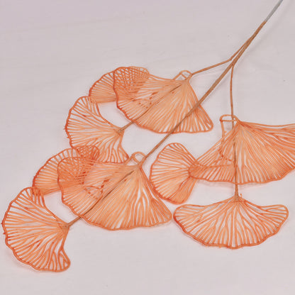 Simulation fan blade 3 forks golden ginkgo leaf simulation flower