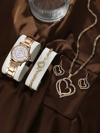Quartz Watch Rhinestone Alloy Peacock Jewelry Set