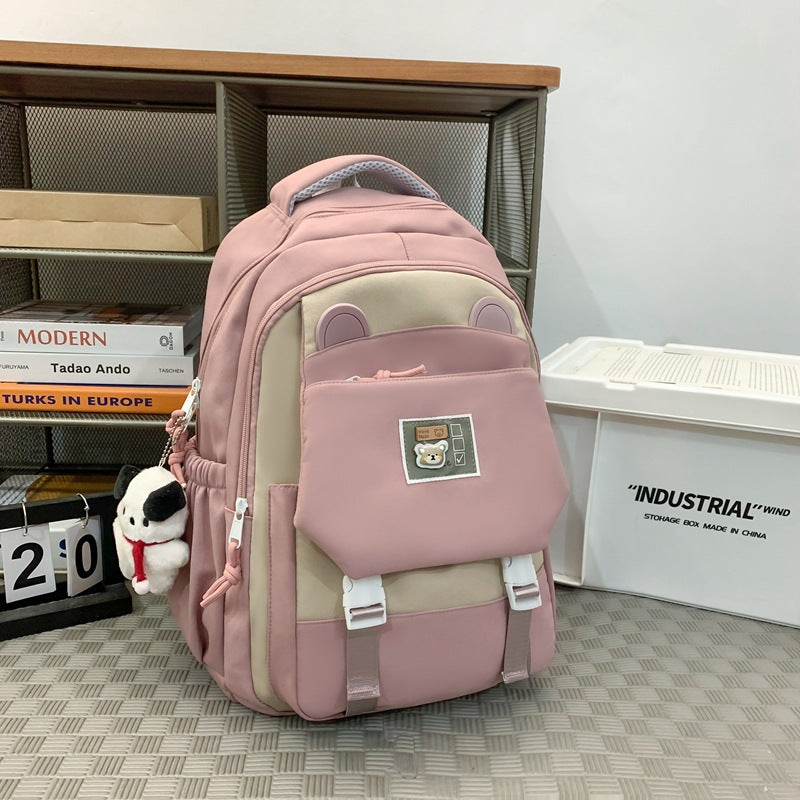 Casual contrast color lightening large capacity backpack