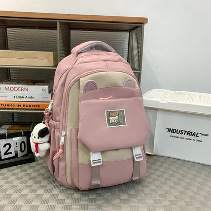 Casual contrast color lightening large capacity backpack