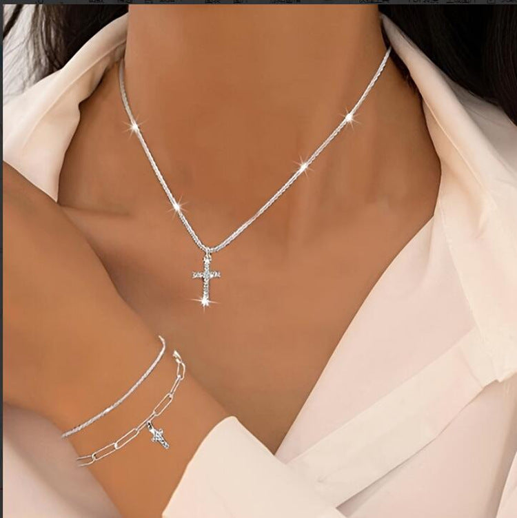 Sparkling Cross Jewelry Set
