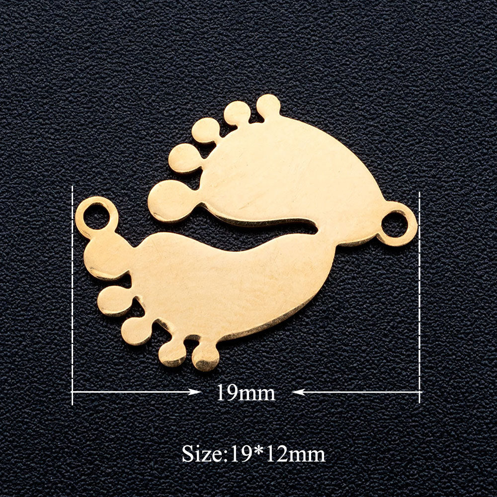 5 piezas/paquete Colgante de acero de titanio en forma de corazón con infinitas notas musicales 