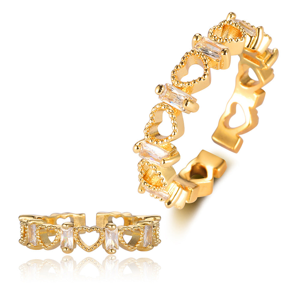 Pearl Flower Love Lock Bow Ring